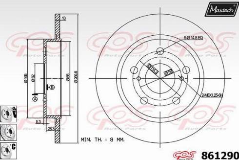 Maxtech 861290.6880 - Bremžu diski www.autospares.lv