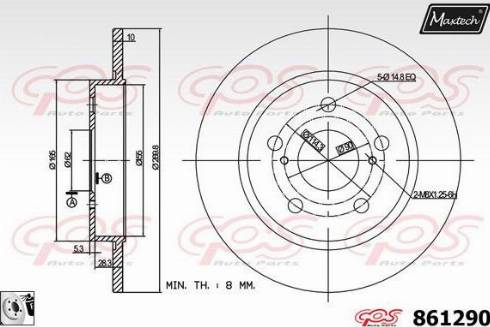 Maxtech 861290.0080 - Bremžu diski www.autospares.lv