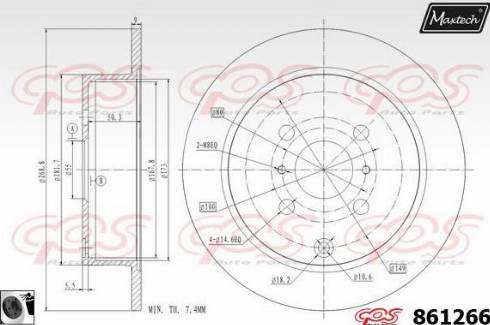 Maxtech 861266.0060 - Brake Disc www.autospares.lv