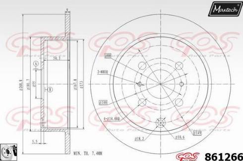 Maxtech 861266.0080 - Bremžu diski www.autospares.lv