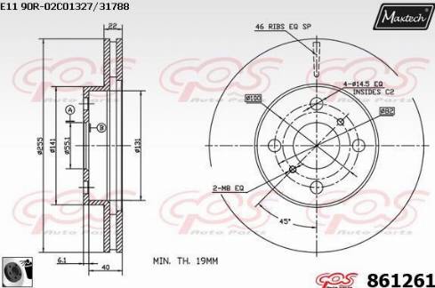 Maxtech 861261.0060 - Bremžu diski www.autospares.lv