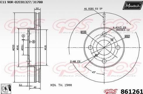 Maxtech 861261.0080 - Bremžu diski www.autospares.lv