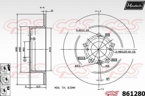 Maxtech 861280.6980 - Bremžu diski autospares.lv