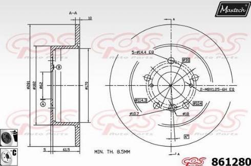 Maxtech 861280.6060 - Bremžu diski autospares.lv