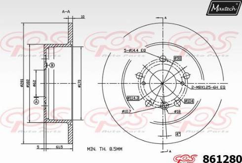 Maxtech 861280.0000 - Bremžu diski autospares.lv