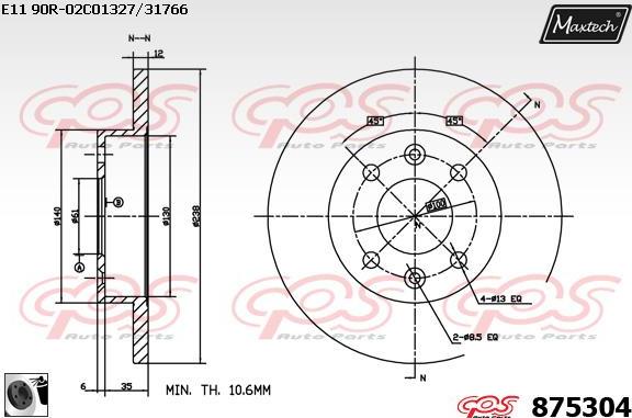 Maxtech 861280 - Bremžu diski autospares.lv