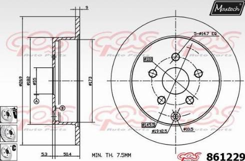 Maxtech 861229.6880 - Bremžu diski www.autospares.lv