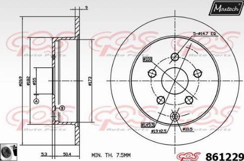 Maxtech 861229.0060 - Bremžu diski www.autospares.lv