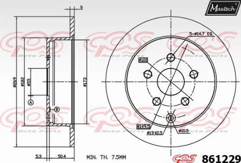 Maxtech 861229.0000 - Bremžu diski www.autospares.lv