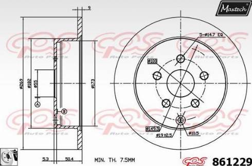 Maxtech 861229.0080 - Bremžu diski www.autospares.lv