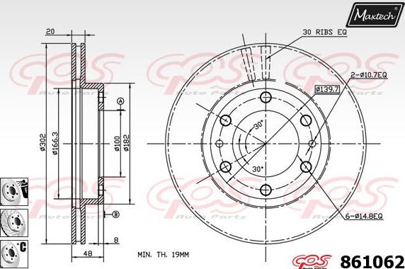 Maxtech 861220 - Bremžu diski www.autospares.lv