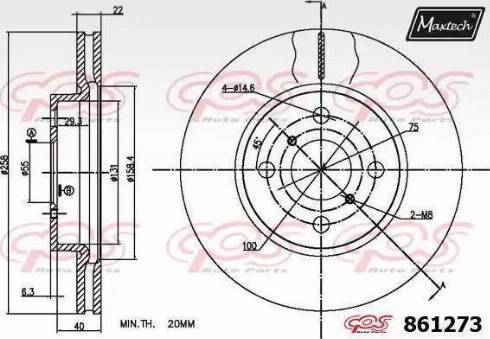 Maxtech 861273.6060 - Bremžu diski www.autospares.lv