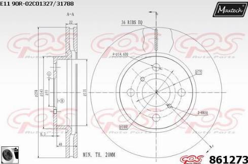 Maxtech 861273.0060 - Bremžu diski www.autospares.lv