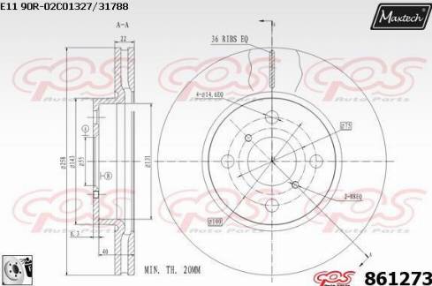 Maxtech 861273.0080 - Bremžu diski www.autospares.lv