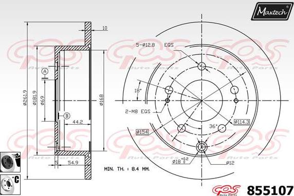 Maxtech 863502 - Bremžu diski www.autospares.lv