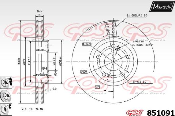 Maxtech 871524 - Brake Disc www.autospares.lv