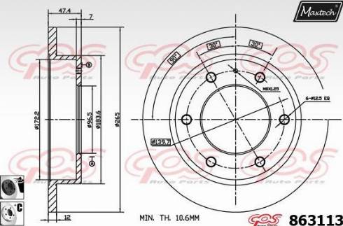 Maxtech 863113.6060 - Bremžu diski autospares.lv