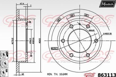 Maxtech 863113.6880 - Bremžu diski autospares.lv