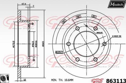 Maxtech 863113.0060 - Bremžu diski autospares.lv