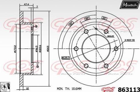 Maxtech 863113.0080 - Bremžu diski autospares.lv