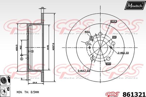 Maxtech 863113 - Bremžu diski autospares.lv