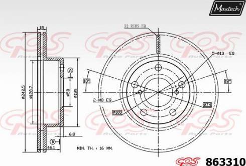 Maxtech 863310.0000 - Brake Disc www.autospares.lv