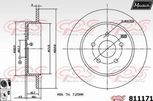 Maxtech 811171.6060 - Bremžu diski www.autospares.lv