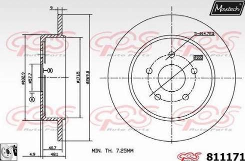 Maxtech 811171.0080 - Bremžu diski www.autospares.lv