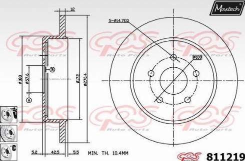 Maxtech 811219.6980 - Bremžu diski www.autospares.lv