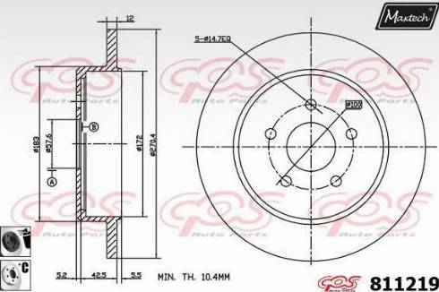 Maxtech 811219.6060 - Bremžu diski www.autospares.lv