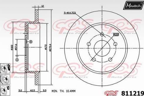 Maxtech 811219.6880 - Bremžu diski www.autospares.lv