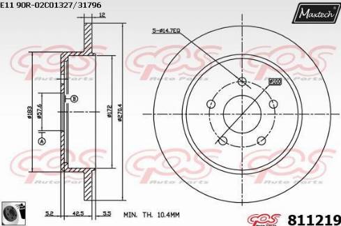 Maxtech 811219.0060 - Bremžu diski www.autospares.lv