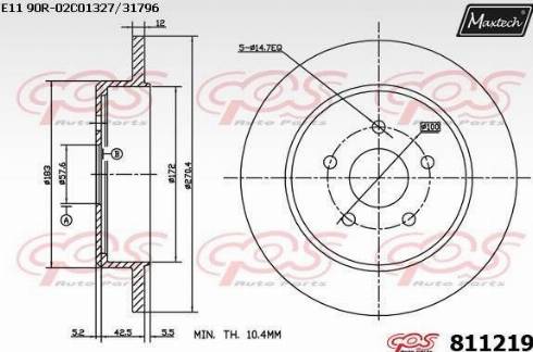 Maxtech 811219.0000 - Bremžu diski www.autospares.lv