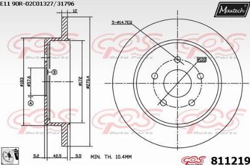 Maxtech 811219.0080 - Bremžu diski www.autospares.lv