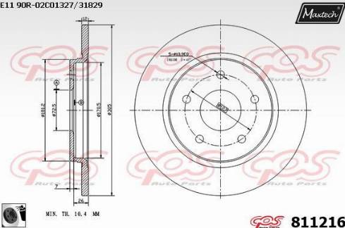 Maxtech 811216.0060 - Bremžu diski autospares.lv