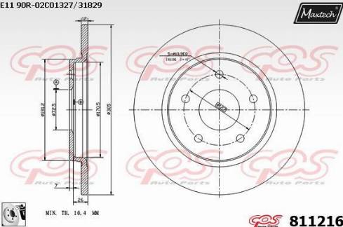 Maxtech 811216.0080 - Bremžu diski autospares.lv