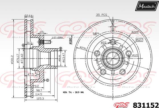 Maxtech 811212 - Bremžu diski autospares.lv