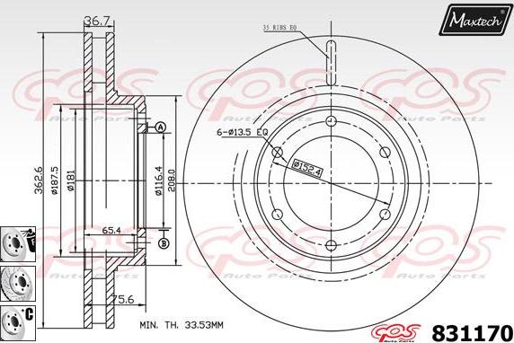 Maxtech 857159 - Bremžu diski autospares.lv