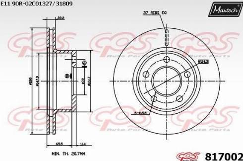 Maxtech 817002.0000 - Bremžu diski www.autospares.lv