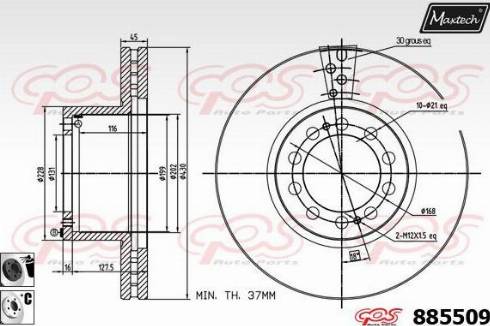 Maxtech 885509.6060 - Brake Disc www.autospares.lv