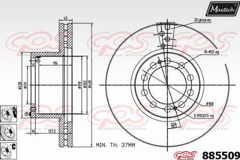 Maxtech 885509.6880 - Brake Disc www.autospares.lv