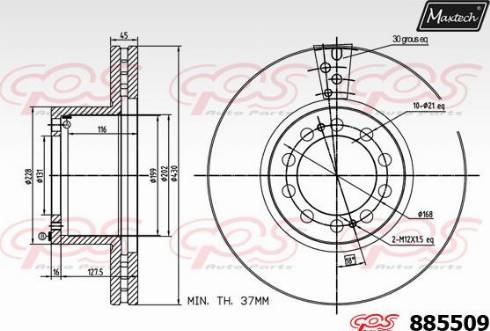 Maxtech 885509.0000 - Brake Disc www.autospares.lv