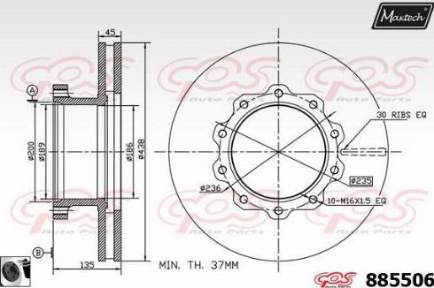 Maxtech 885506.0060 - Bremžu diski www.autospares.lv