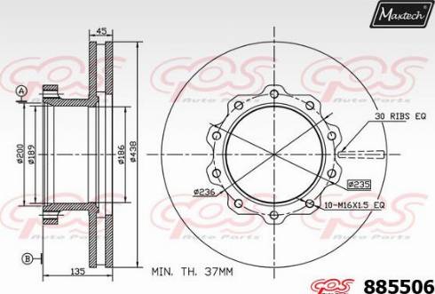 Maxtech 885506.0000 - Bremžu diski www.autospares.lv