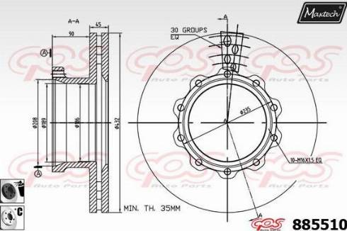 Maxtech 885510.6060 - Bremžu diski www.autospares.lv