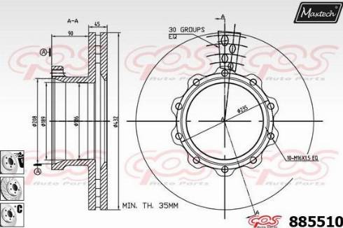 Maxtech 885510.6880 - Bremžu diski www.autospares.lv