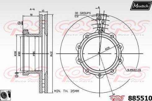 Maxtech 885510.0060 - Bremžu diski www.autospares.lv