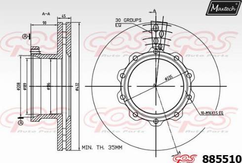 Maxtech 885510.0000 - Bremžu diski www.autospares.lv