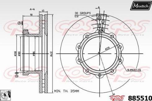 Maxtech 885510.0080 - Bremžu diski www.autospares.lv