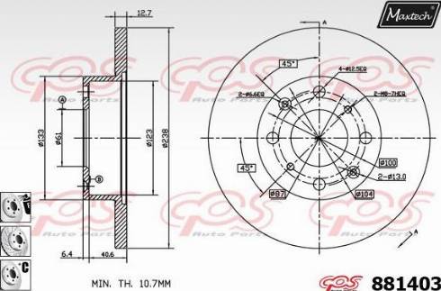 Maxtech 881403.6880 - Bremžu diski autospares.lv